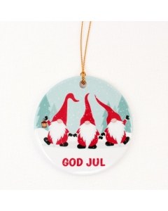 God Jul Tomte Trio Ornament
