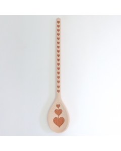 Engraved Wood Spoon - Hearts