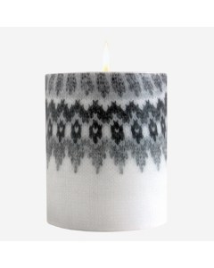 White Wool Pillar Candle