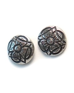 Klover Pewter Button Earrings
