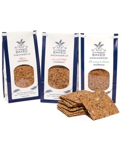 Norwegian Baked Knekkebrod Crispbread - Classic or Sea Salt or Rosemary and Lemon Flavors - 6 Ounces (170 Grams)