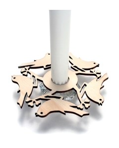 Laser-cut Birds Candle Rings