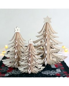 Laser-Cut Wood Tree