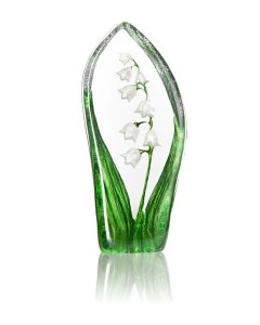 Mats Jonasson Lily of Valley Crystal Block