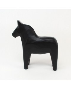 Matte Black Dala Horse
