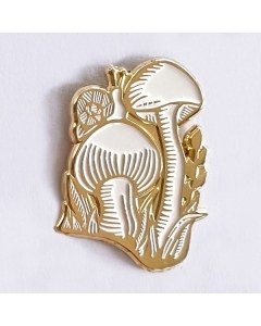 Mushrooms and Snail Enamel Pin