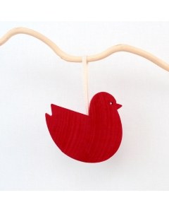 Red Round Bird Ornament