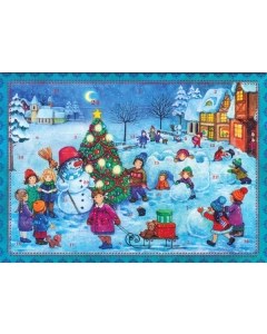Snowman Builders Advent Calendar Card