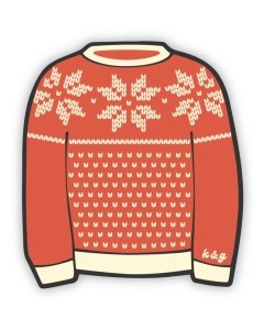 Norwegian Sweater Sticker - Red