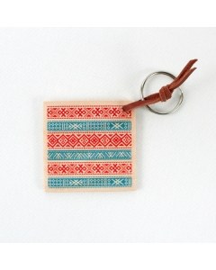 Swedish Braid Wood Keychain