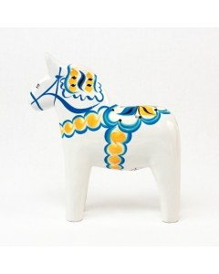White and Blue Dala Horse
