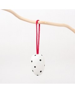White Polka Dot Egg Ornament