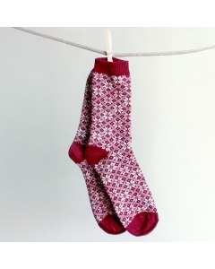 Wool Wear - Wine with Selbu Stars Socks