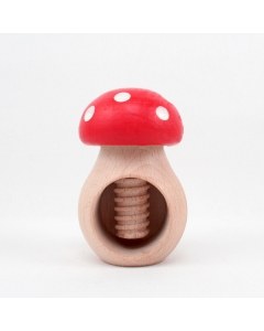 Wood Mushroom Nutcracker Painted