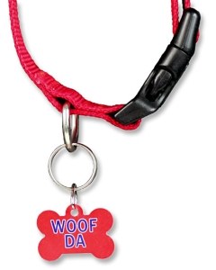 Woof Da Bone Shaped Dog Tag