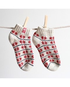 Wool Wear - Red on Ash Footies